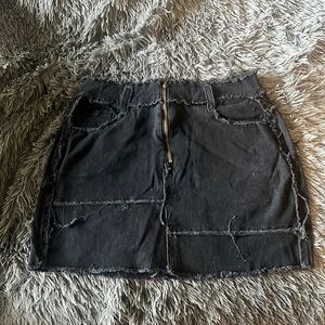 L black fringe skirt